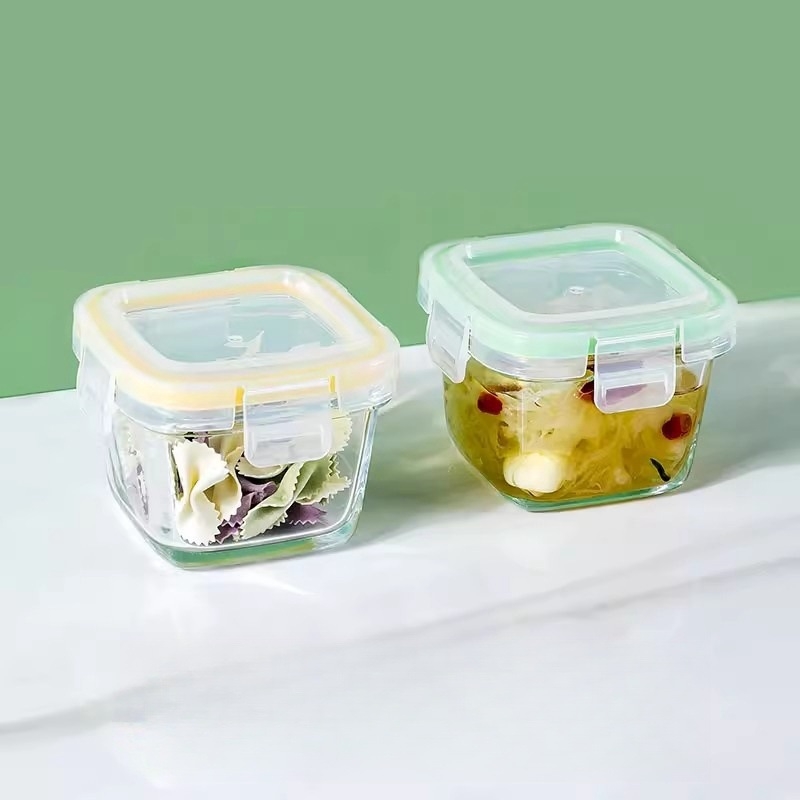 Kutija za dječju hranu za parenje i grijanje u mikrovalnoj, s mernom skalom, kutija za pohranu grickalica, kapacitet do 300 ml