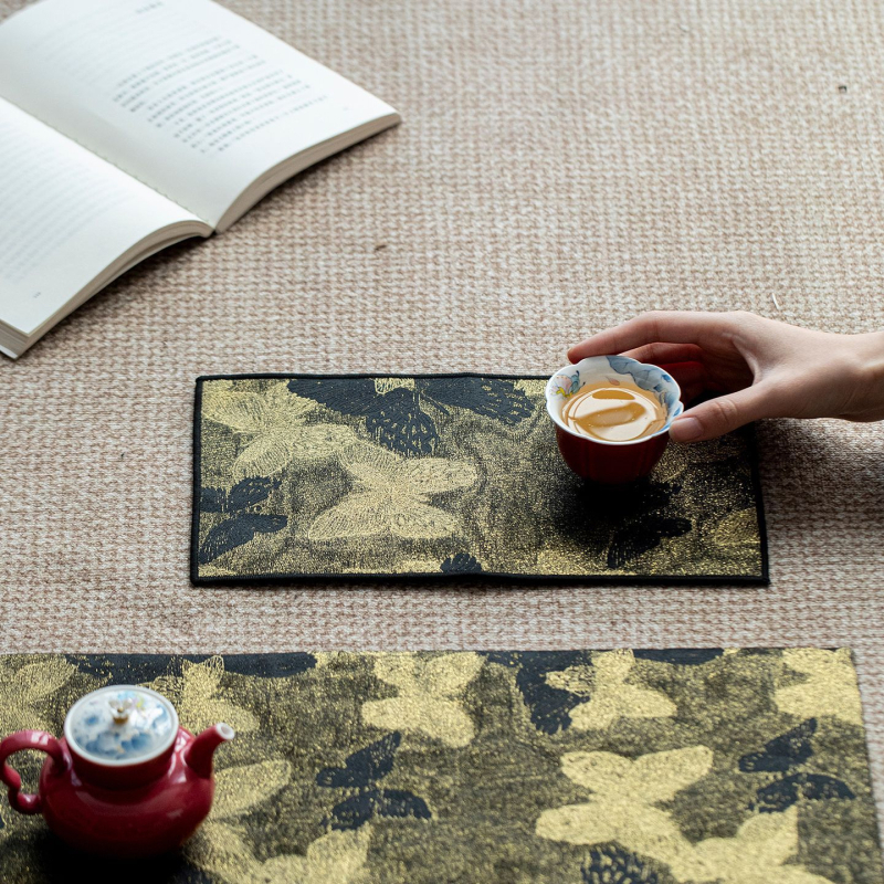 Prosop de ceai lung din material textil, accesoriu pentru ceremonia ceaiului, covoraș termic pentru ceai, covoraș mic pentru ceai, accesoriu multifuncțional pentru ceai