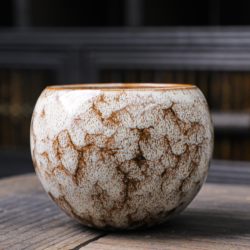 Ceașă ceramică Jian ware cu glazură Tianmu, formă de ou dragon, design stabil, ceașcă mare de ceai