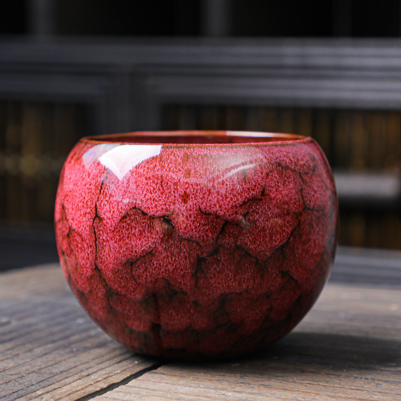 Ceașă ceramică Jian ware cu glazură Tianmu, formă de ou dragon, design stabil, ceașcă mare de ceai