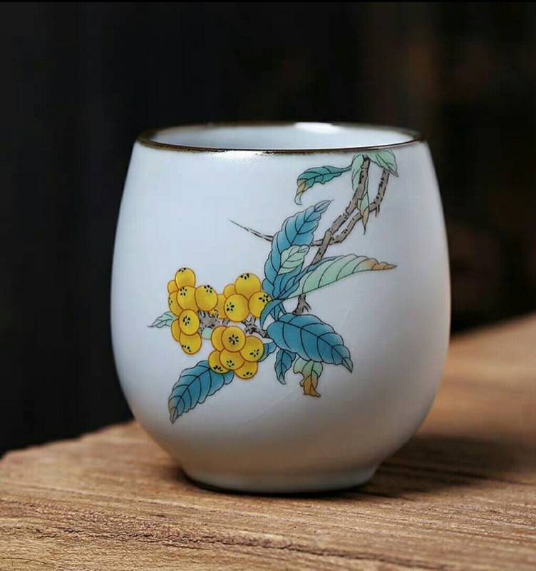 Cușă Ru kiln pentru ceai Gongfu — ceașcă unică din porțelan, stil vintage, pentru uz casnic