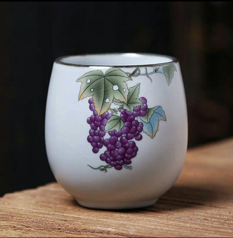 Cușă Ru kiln pentru ceai Gongfu — ceașcă unică din porțelan, stil vintage, pentru uz casnic