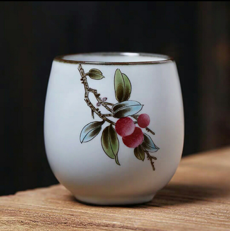 Cușă Ru kiln pentru ceai Gongfu — ceașcă unică din porțelan, stil vintage, pentru uz casnic