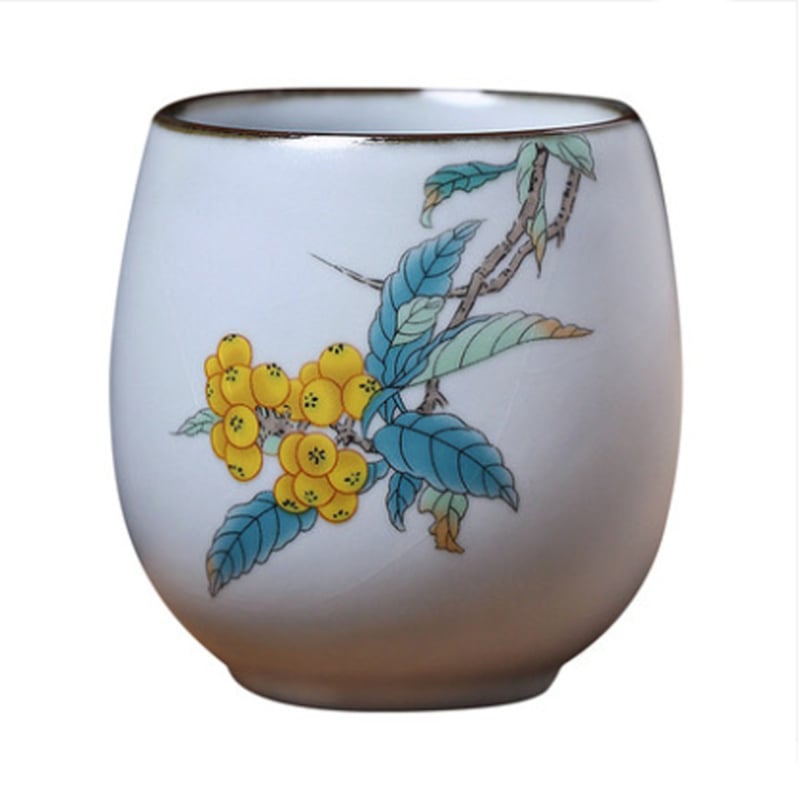 Cușă Ru kiln pentru ceai Gongfu — ceașcă unică din porțelan, stil vintage, pentru uz casnic