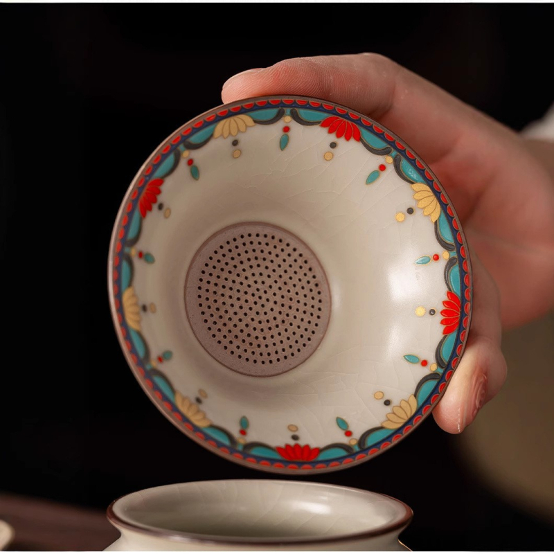 Set ceai Gongfu din ceramică cu glazură crăpată – model nou 2025, cutie cadou elegantă pentru uz casnic
