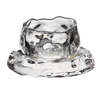 Set de ceai din sticlă mată pentru degustare, rezistent la căldură, motiv First Snow, ceașă gazdă și cești mici
