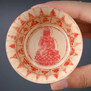 Ceașcă ceramică cu lotus – unică, pentru degustare personală de ceai Gongfu