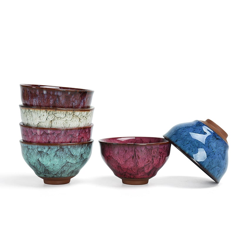 Jianzhan din ceramică, ceașcă de ceai cu design cu sute de flori, ceașcă mare Tianmu, o singură ceașcă
