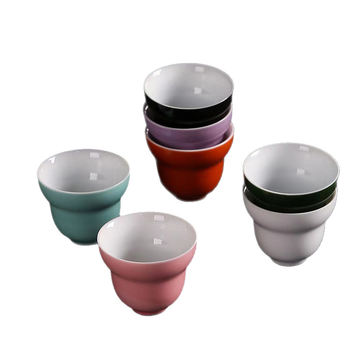 Ceșcuță ceramică glazurată, colorată, în formă de dovleac, pentru ceremonia Gongfu, stil retro literat, unică