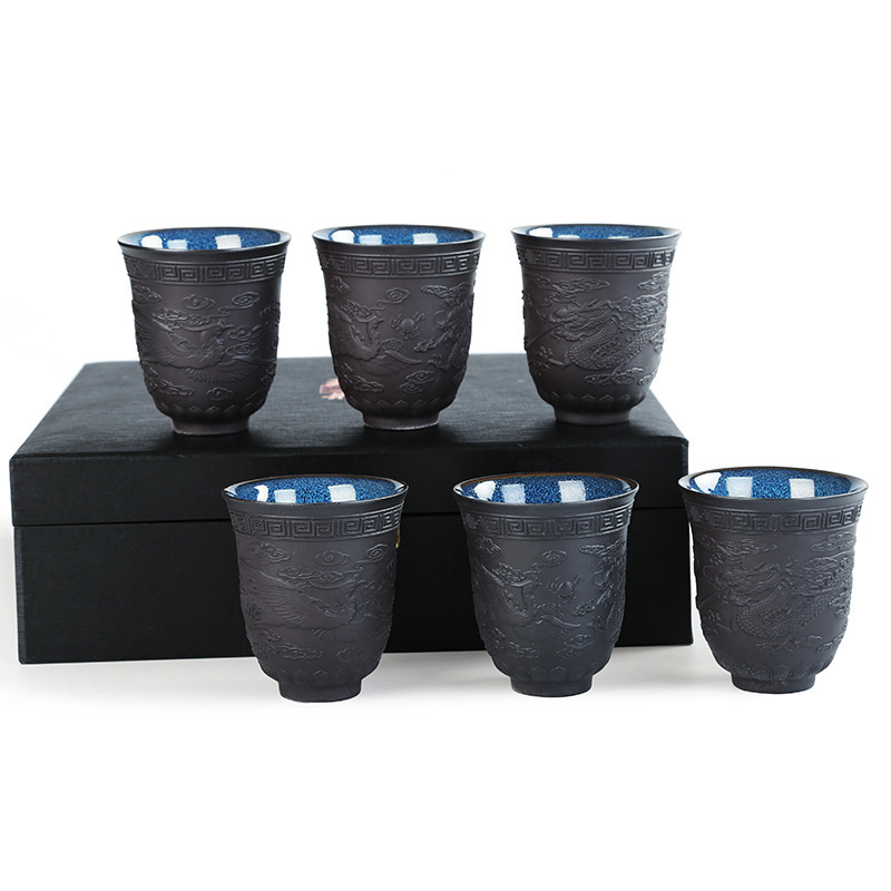 Ceașcă mare de ceai Jianzhan Tianmu din lut mov, ceramică în stil Kung Fu, lucrată manual