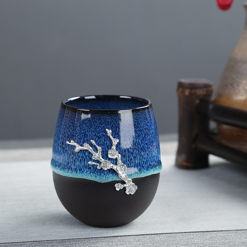 Ceașcă mare de ceai Jianzhan Tianmu din lut mov, ceramică în stil Kung Fu, lucrată manual