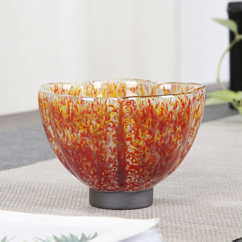 Ceașă mare din ceramică pentru ceai Kung Fu, o singură ceașă, ceramică Shino-Yaki în stil japonez rustic, lux discret