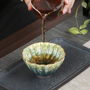 Ceașă mare din ceramică pentru ceai Kung Fu, o singură ceașă, ceramică Shino-Yaki în stil japonez rustic, lux discret