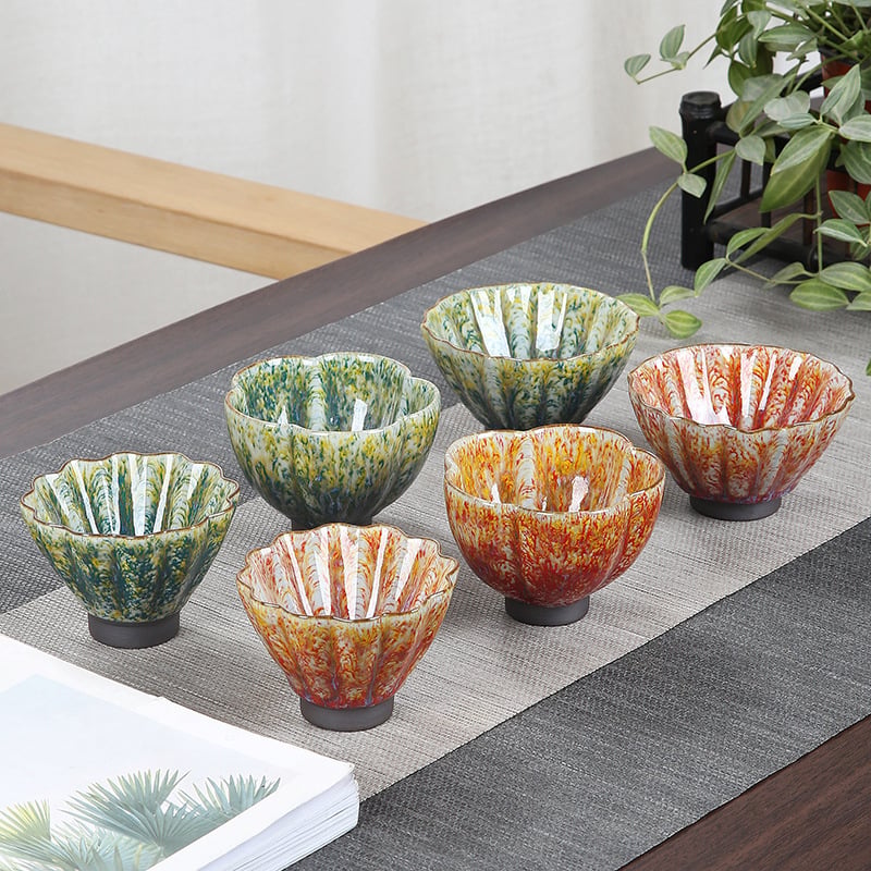 Ceașă mare din ceramică pentru ceai Kung Fu, o singură ceașă, ceramică Shino-Yaki în stil japonez rustic, lux discret