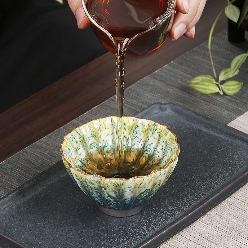 Ceașă mare din ceramică pentru ceai Kung Fu, o singură ceașă, ceramică Shino-Yaki în stil japonez rustic, lux discret
