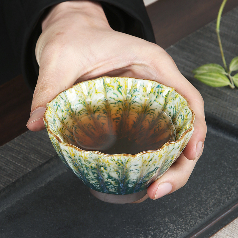 Ceașă mare din ceramică pentru ceai Kung Fu, o singură ceașă, ceramică Shino-Yaki în stil japonez rustic, lux discret
