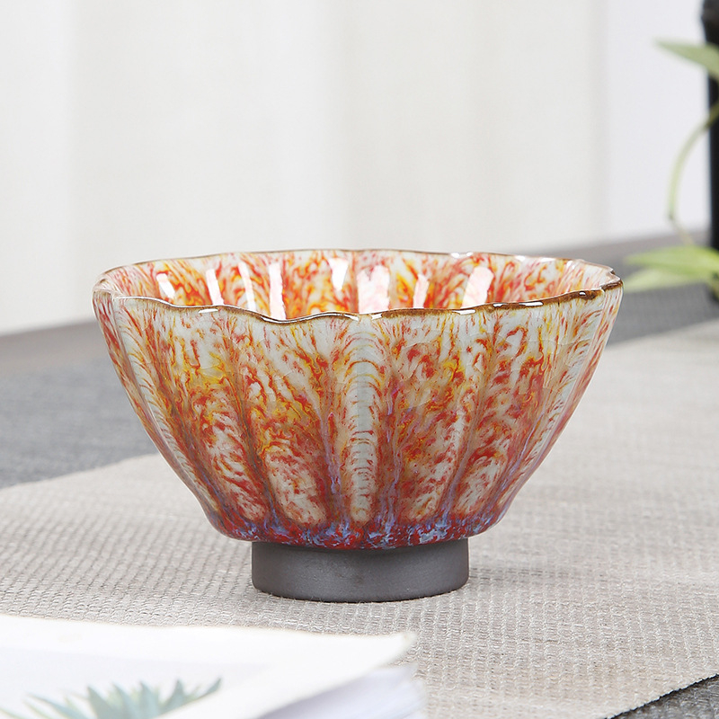 Ceașă mare din ceramică pentru ceai Kung Fu, o singură ceașă, ceramică Shino-Yaki în stil japonez rustic, lux discret
