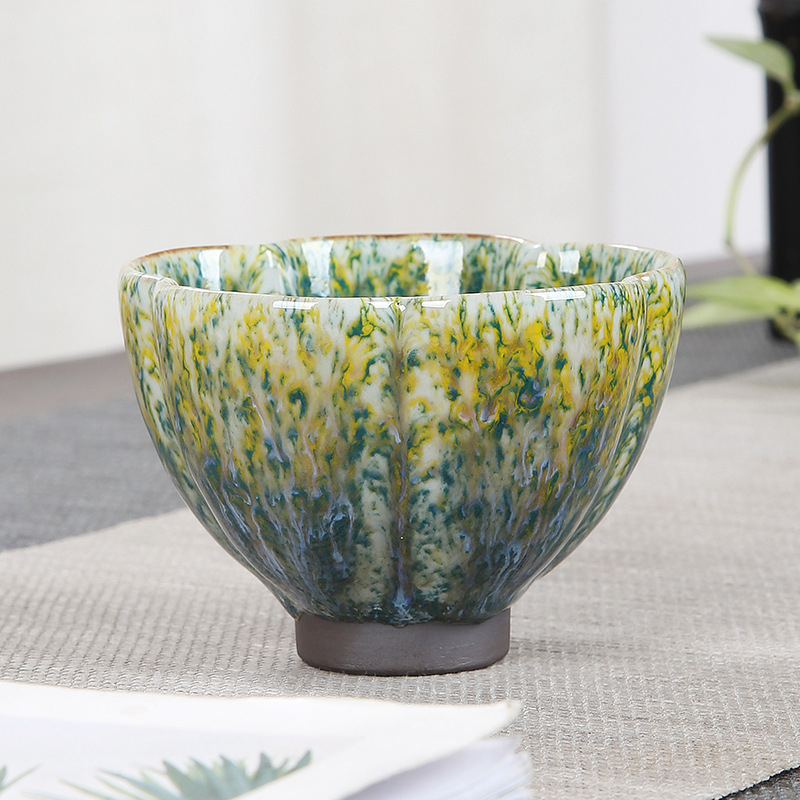 Ceașă mare din ceramică pentru ceai Kung Fu, o singură ceașă, ceramică Shino-Yaki în stil japonez rustic, lux discret