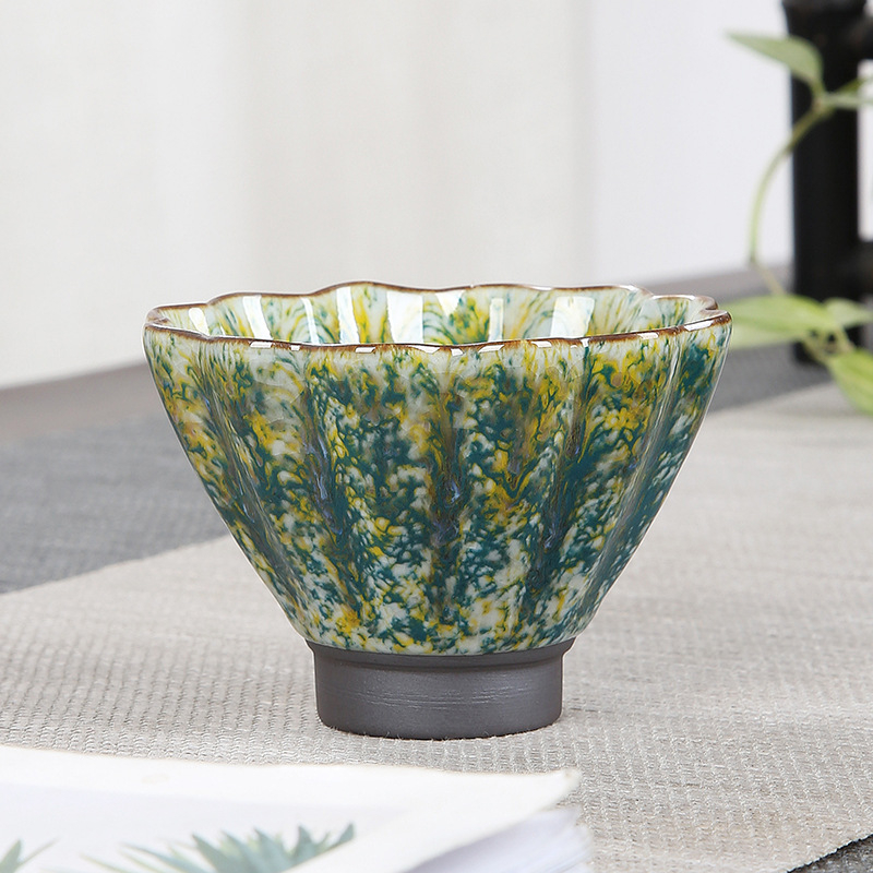 Ceașă mare din ceramică pentru ceai Kung Fu, o singură ceașă, ceramică Shino-Yaki în stil japonez rustic, lux discret
