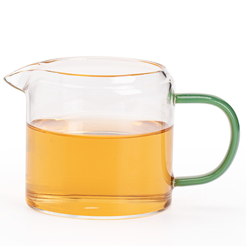 Cană de ceai din sticlă borosilicat rezistentă la temperatură, cu mâner și filtru încorporat, all-in-one pentru acasă și birou