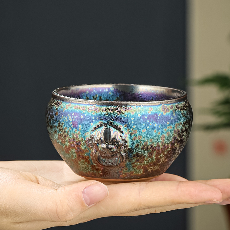 Ceașcă de ceai ceramică cu glazură de cuptor – unică pentru ceremonia ceaiului