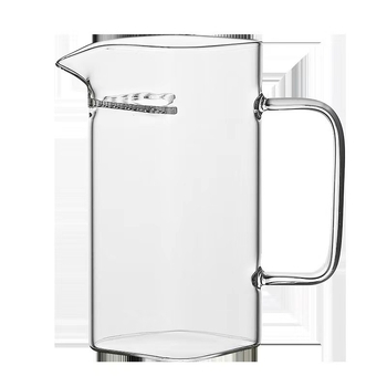 Căniță pătrată, în formă de semicerc, din sticlă borosilicată, rezistentă la temperaturi înalte, ceașcă pentru separarea ceaiului de apă cu mâner