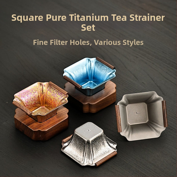 Filtru de ceai din titan pur – sită pătrată cu sute de găuri, accesoriu pentru ceremonia ceaiului