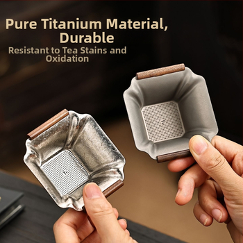 Filtru de ceai din titan pur – sită pătrată cu sute de găuri, accesoriu pentru ceremonia ceaiului