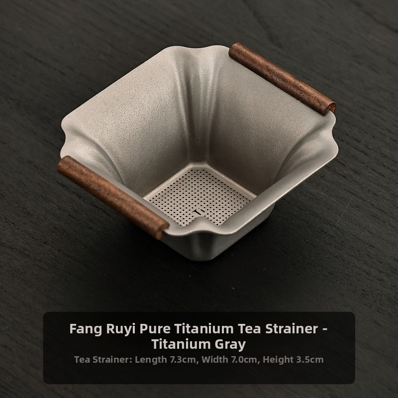 Filtru de ceai din titan pur – sită pătrată cu sute de găuri, accesoriu pentru ceremonia ceaiului