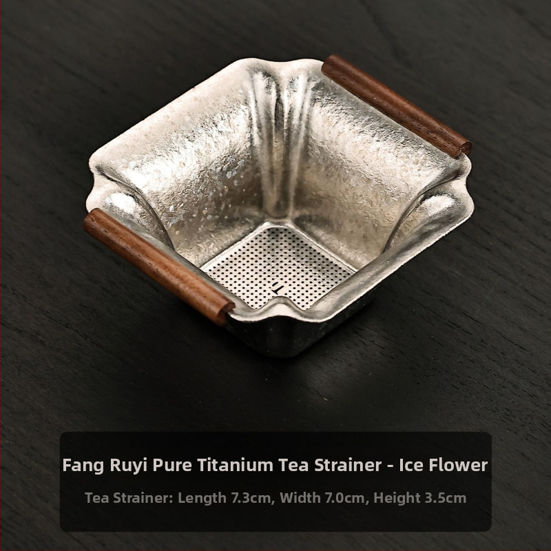 Filtru de ceai din titan pur – sită pătrată cu sute de găuri, accesoriu pentru ceremonia ceaiului