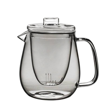 Ceainic din sticlă pentru ceai de flori, cu capac, set Gongfu de ceai cu filtru, vas mare din sticlă transparentă cu design de pinguin, set de trei piese cu căni cu mânere îngroșate