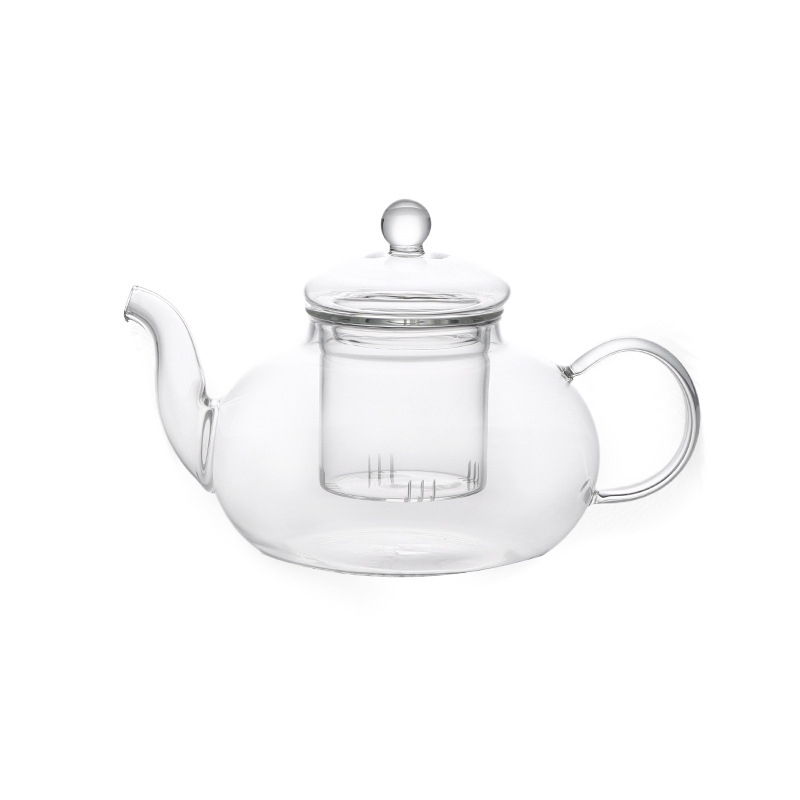Ceainic din sticlă borosilicată, capacitate mare, pentru ceai de plante, filtru