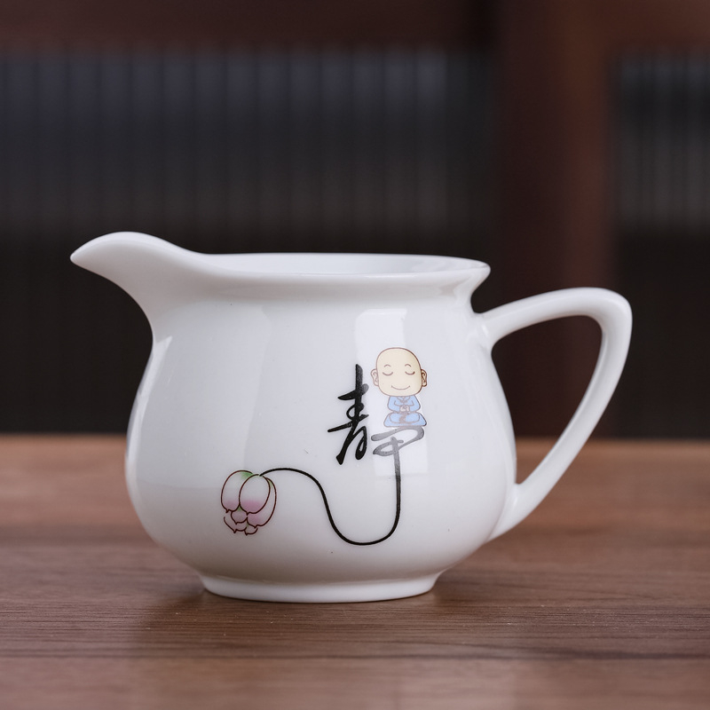 Set ceramic mare pentru ceai, cu ceașcă de distribuție, tea sea și accesorii pentru distribuția ceaiului în ceremonia Kung Fu