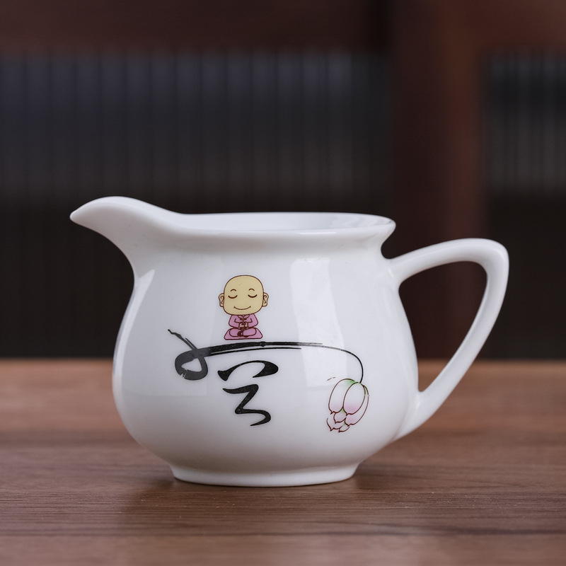 Set ceramic mare pentru ceai, cu ceașcă de distribuție, tea sea și accesorii pentru distribuția ceaiului în ceremonia Kung Fu