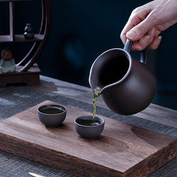 Set de ceai din ceramică, lut roșu, lucrat manual, cu vas de distribuție a ceaiului și capacitate mare — accesorii Kung Fu pentru ceai