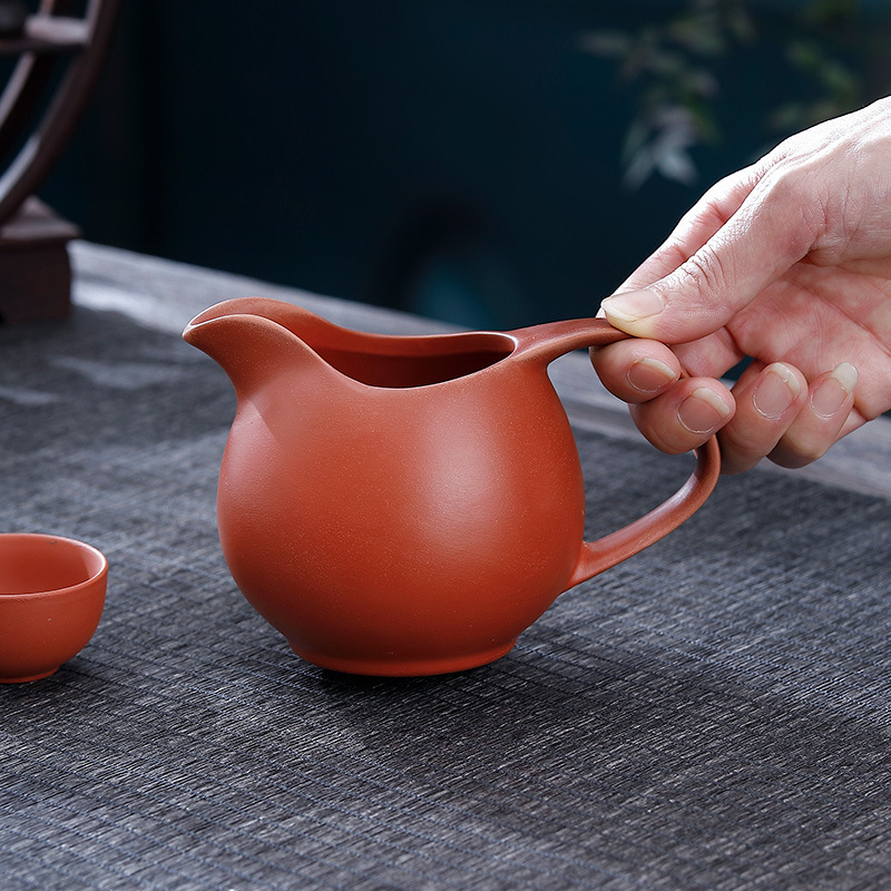 Set de ceai din ceramică, lut roșu, lucrat manual, cu vas de distribuție a ceaiului și capacitate mare — accesorii Kung Fu pentru ceai
