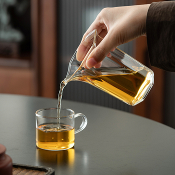 Set de ceai din sticlă borosilicat de înaltă calitate – ceșcuță transparentă de distribuție a ceaiului, pentru uz casnic, tavă elegantă