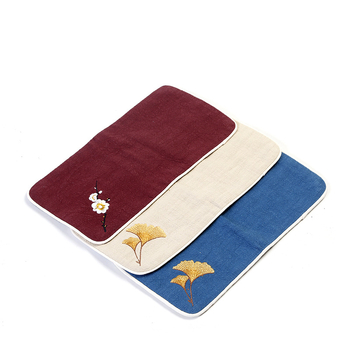 Prosop de ceai din bumbac și in, cu model chinez tradițional pictat manual, covoraș pentru masă de ceai, cârpă pentru ceainic și accesorii pentru setul de ceai.