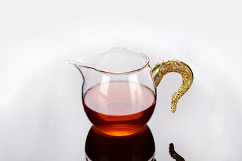 Ceșcuță de ceai din sticlă borosilicică cu filtru, rezistentă la temperaturi înalte, mâner gravat, separator pentru ceai