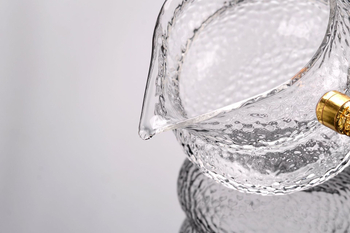 Ceșcuță de ceai din sticlă borosilicică cu filtru, rezistentă la temperaturi înalte, mâner gravat, separator pentru ceai