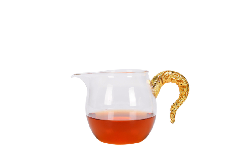 Ceșcuță de ceai din sticlă borosilicică cu filtru, rezistentă la temperaturi înalte, mâner gravat, separator pentru ceai