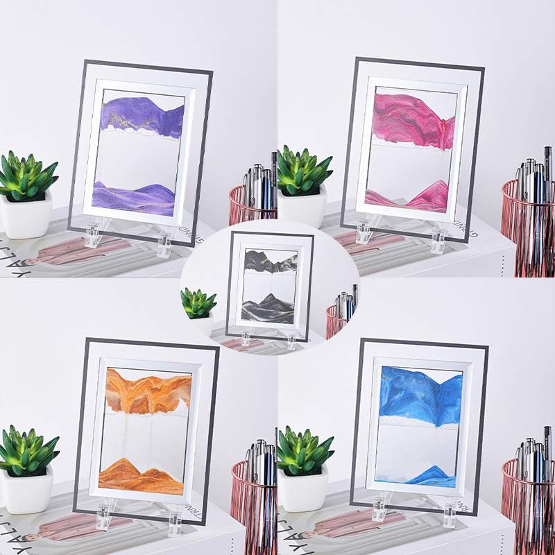 Ceas de nisip din sticlă cu design 3D, decor pentru sufragerie și dormitor, ornament de birou, cadou de ziua de naștere