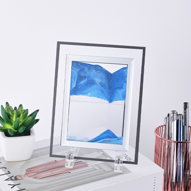 Ceas de nisip din sticlă cu design 3D, decor pentru sufragerie și dormitor, ornament de birou, cadou de ziua de naștere