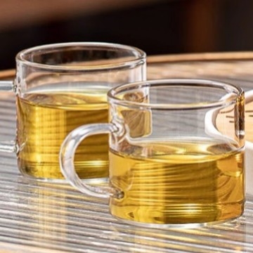 Pahar din sticlă borosilicat înaltă, formă pătrată cu semilună, gros, pentru ceai verde, separator de ceai, pentru uz casnic