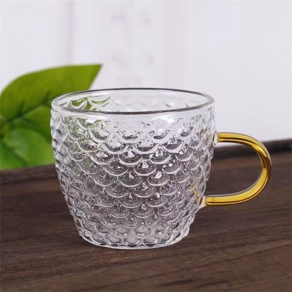 Pahar din sticlă borosilicat înaltă, formă pătrată cu semilună, gros, pentru ceai verde, separator de ceai, pentru uz casnic