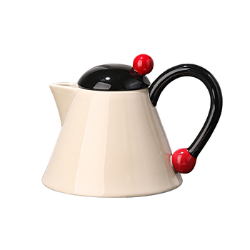 Set ceramic pentru ceai în stil crem, cu ceainic floral, rezistent la temperaturi înalte, cutie cadou