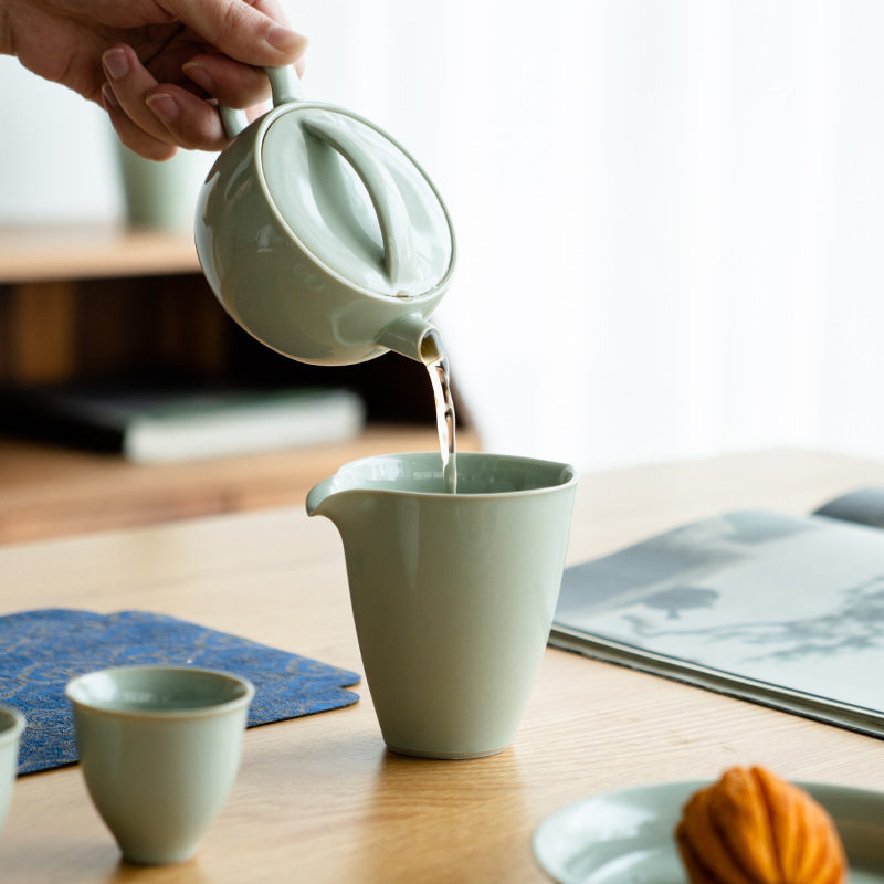 Ceainic Gongfu din ceramică, mic ceainic pentru uz casnic, cu mâner, de înaltă calitate, personalizabil