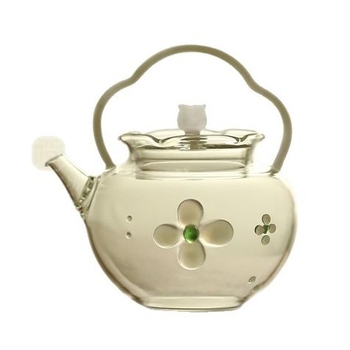 Ceainic din sticlă borosilicat de înaltă rezistență, cu mâner de ridicare – set Gongfu de ceai verde, cu ceainic de servire, cană de distribuție și cești de degustare