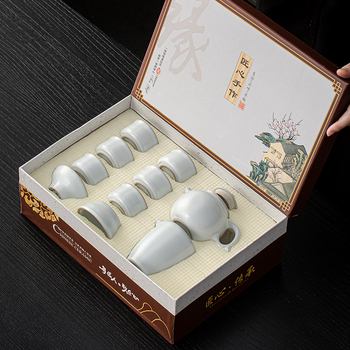 Set de ceai Gaiwan Kung Fu, din ceramică, cu cești, cadou, logo personalizat