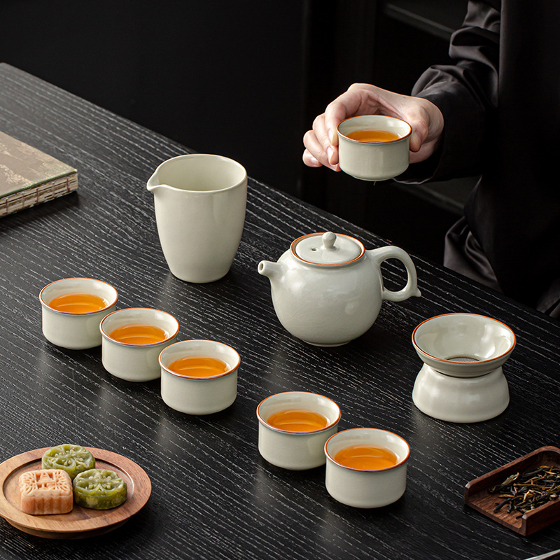 Set de ceai Gaiwan Kung Fu, din ceramică, cu cești, cadou, logo personalizat